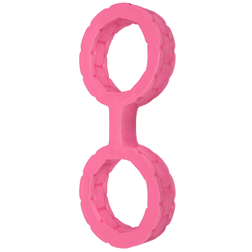 Наручники из силикона Doc Johnson The Cuffs Large - Pink, хорошо тянутся, для рук и для ног, Розовый