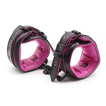 Наручники м'які Luxury Fetish Black&Pink Hands