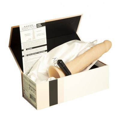 Фаллоимитатор Naked Addiction - 9&Prime; Silicone Dual Density Bendable Dildo Vanilla, виброшар в подарке