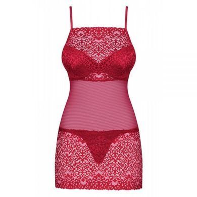 Cорочка Obsessive Lividia chemise & thong red S/M