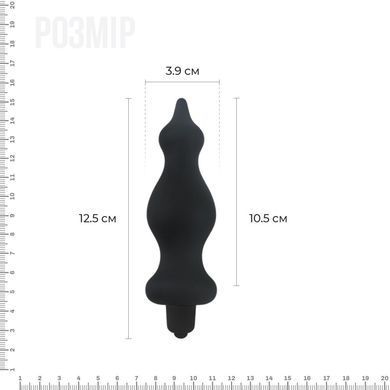 Анальна пробка з вібрацією Adrien Lastic Bullet Amuse Black, макс. діаметр 3,9 см, Черный