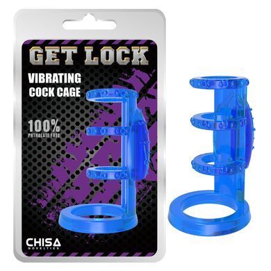 Насадка&nbsp;с&nbsp;вибрацией&nbsp;Chisa&nbsp;Get&nbsp;Lock&nbsp;Vibrating&nbsp;Cock&nbsp;Cage&nbsp;Blue