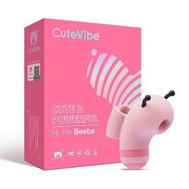 Вакуумный стимулятор с микротоками CuteVibe Beebe Pink, на палец