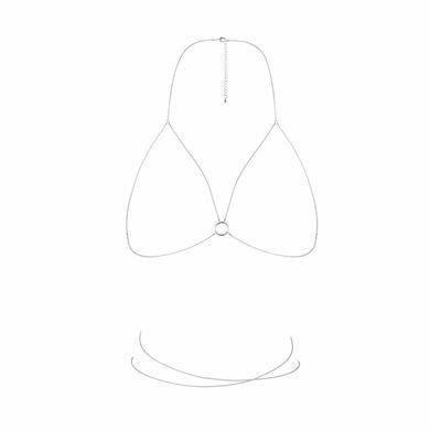 Ланцюжок портупея Bijoux Indiscrets Magnifique Bra Chain - Silver, прикраса на тіло