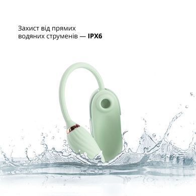 Вакуумный клиторальный стимулятор Otouch Louis Vibrate Teal с виброяйцем в кейсе