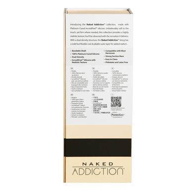 Фаллоимитатор Naked Addiction - 9&Prime; Silicone Dual Density Bendable Dildo Vanilla, виброшар в подарке