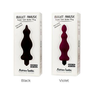 Анальна пробка з вібрацією Adrien Lastic Bullet Amuse Black, макс. діаметр 3,9 см, Черный