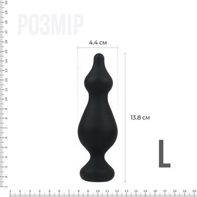 Анальная пробка Adrien Lastic Amuse Big Black (L) с двумя переходами, макс. диаметр 4,4см, Черный