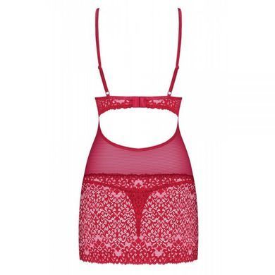 Cорочка Obsessive Lividia chemise & thong red S/M
