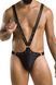 Мужское боди с люверсами Passion Harry L/XL, экокожа, черное, на лямках