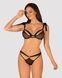Полупрозрачный эротический комплект Obsessive Obsessivia 2pcs set black S/M, бюстгальтер и трусики,