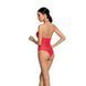 Бодистокинг с декольте Passion BS088 red, имитация корсетной шнуровки