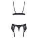 Комплект з поясом для панчох Obsessive 810-SEG-1 3 шт set black L/XL