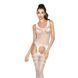 Бодістокінг Passion BS038 white, комбінезон, імітація панчох і пояса, Білий