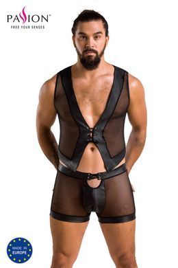 Комплект мужского белья на шнуровке Passion Set William XXL/XXXL, черный, жилет, боксеры
