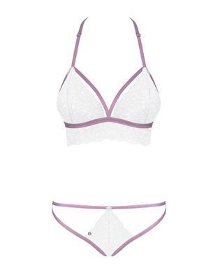 Эротичный комплект кружевной Obsessive Lilyanne 2-pcs set white S/M