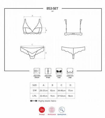 Комплект&nbsp;Obsessive&nbsp;853-SET-2&nbsp;set&nbsp;2-pcs&nbsp;white&nbsp;S/M