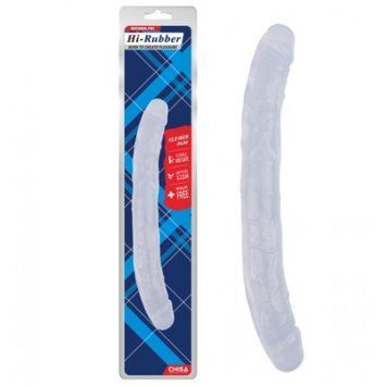 Фаллоимитатор&nbsp;двухсторонний прозрачный&nbsp;Chisa&nbsp;Hi-Rubber 32,5 см *3,5 см