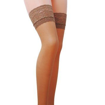 Чулки ST003 1/2 beige &mdash; Passion: классические, на ажурной силиконовой резинке