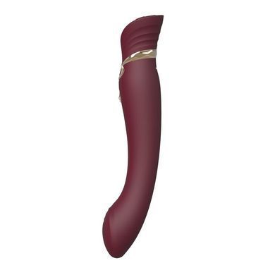 Смартвібратор 3в1 Zalo &mdash; Queen Wine Red, пульсівна перлина та вакуум, кристал Swarovski