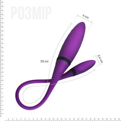 Вибратор двусторонний Adrien Lastic AD-2 с пультом LRS, Фиолетовый