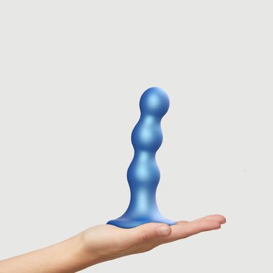 Насадка для страпона Strap-On-Me Dildo Plug Balls Blue Metallic M