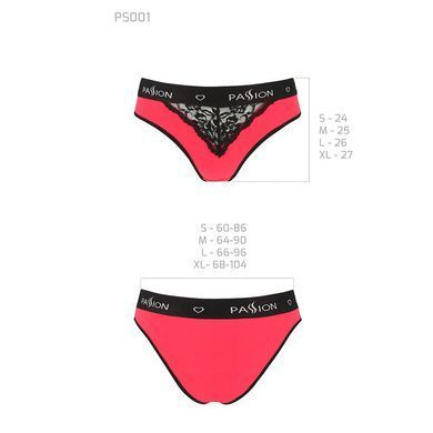 Трусики с широкой резинкой и кружевом Passion PS001 PANTIES red/black, size XL
