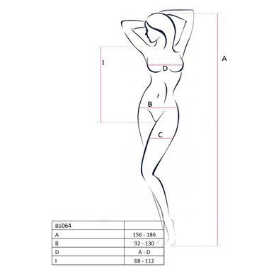 Бодистокинг Passion BS064 white, боди, закрытое плечо, Білий