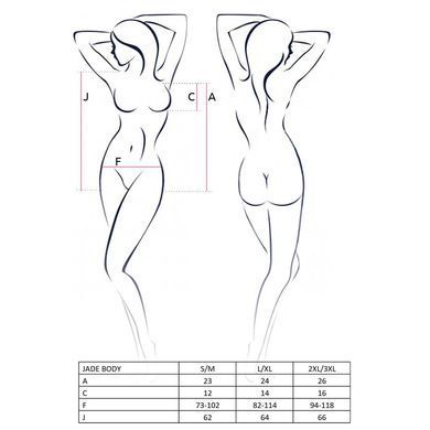 Відвертий боді з елементами стреп JADE BODY black S/M - Passion Exclusive