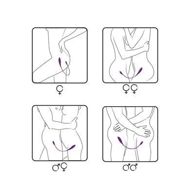 Вибратор двусторонний Adrien Lastic AD-2 с пультом LRS, Фиолетовый