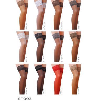 Чулки ST003 1/2 beige &mdash; Passion: классические, на ажурной силиконовой резинке