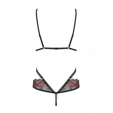 Боді Obsessive Megies з стрепами, що перехрещуються, чорно-червоний, L/XL