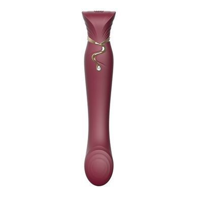 Смартвібратор 3в1 Zalo &mdash; Queen Wine Red, пульсівна перлина та вакуум, кристал Swarovski