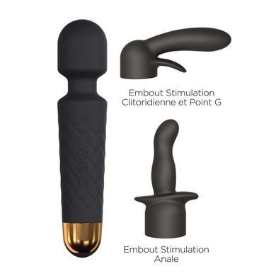 Мінівібромасажер Dorcel Kit Wanderful з насадками (анальна і вагінальна), водонепроникний, Черный