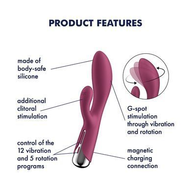 Вибратор-кролик с ротацией Satisfyer Spinning Rabbit 1 Red, 3 мотора