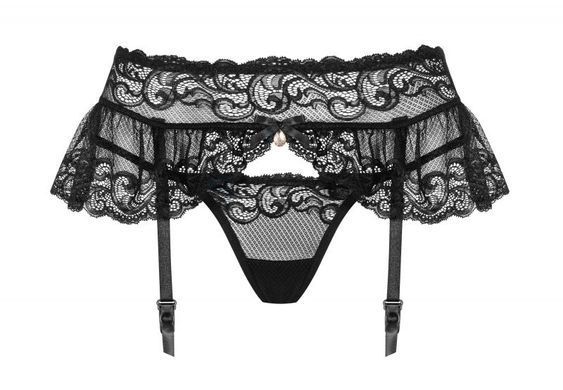 Пояс для панчіх чорний Obsessive 830-GAR-1 garter belt S / M