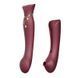 Смартвібратор 3в1 Zalo &mdash; Queen Wine Red, пульсівна перлина та вакуум, кристал Swarovski