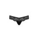 Мереживні трусики-танга з атласним бантиком Naja Thong black L/XL - Passion, Черный