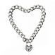 Нашийник із замком у вигляді серця DS Fetish Heart, Silver