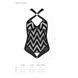 Сетчатый боди с халтером и ритмичным рисунком Hima Body black S/M - Passion, Черный