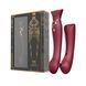 Смартвібратор 3в1 Zalo &mdash; Queen Wine Red, пульсівна перлина та вакуум, кристал Swarovski