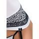 (SALE) Корсет с пажами SUELO CORSET white L/XL - Passion Exclusive, трусики, шнуровка, Белый