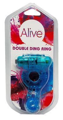 Эрекционное виброкольцо Alive: Double Ding Ring Blue, два двигателя