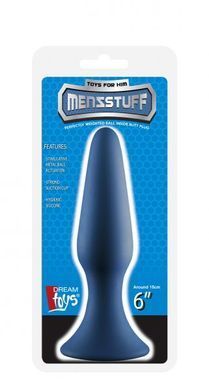 Анальна&nbsp;пробка&nbsp;Dream Toys MENZSTUFF зі стопером, синя