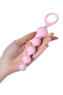 Набор анальных бус Satisfyer Beads Colored, силикон , макс. диаметр 3,3см и 3,5см, Розовый/синий