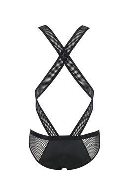 Мужское эротическое сетчатое боди Passion Victor L/XL, черное, экокожа, сетка