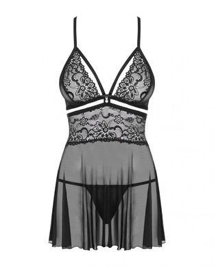 Нав'язливий 838-bab-1 babydoll & thong black l/xl