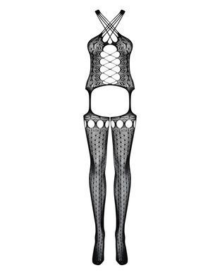 Бодистокинг Obsessive Bodystocking G313 S/M/L, шнуровка, геометрический декор
