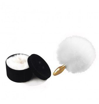 Анаальная пробка Upko Rabbit Fur Bunny Tail Small Butt Plug