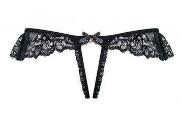 Трусики черные Obsessive 830-THC-1 crotchless thong S/M